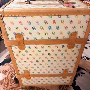 Vintage Dooney and Bourke Rainbow Monogrammed Travel Suitcase